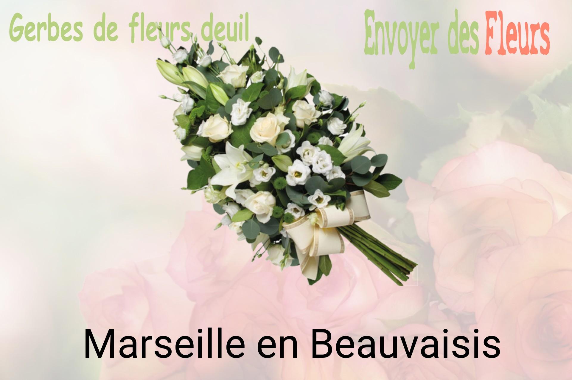 Gerbe de fleurs de deuil livrée à Marseille-en-Beauvaisis